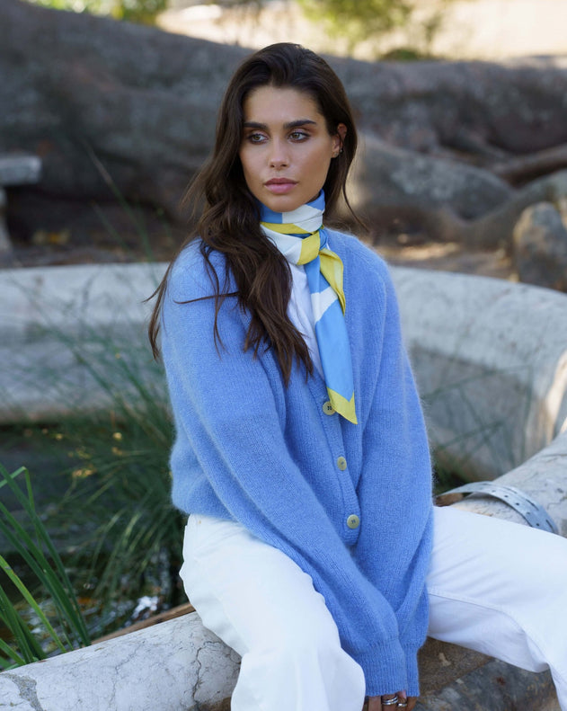 Elsie Mohair Cardigan Celestial Blue