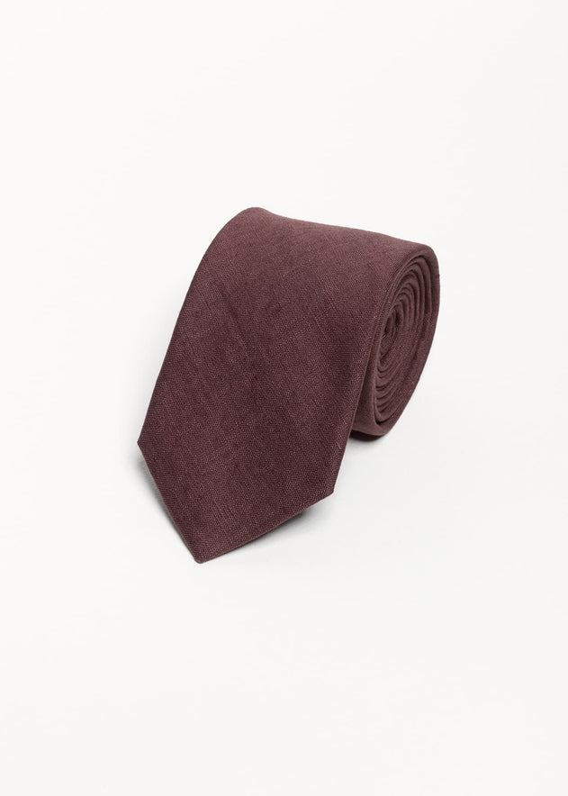 The 100% Linen Tie Bordeaux