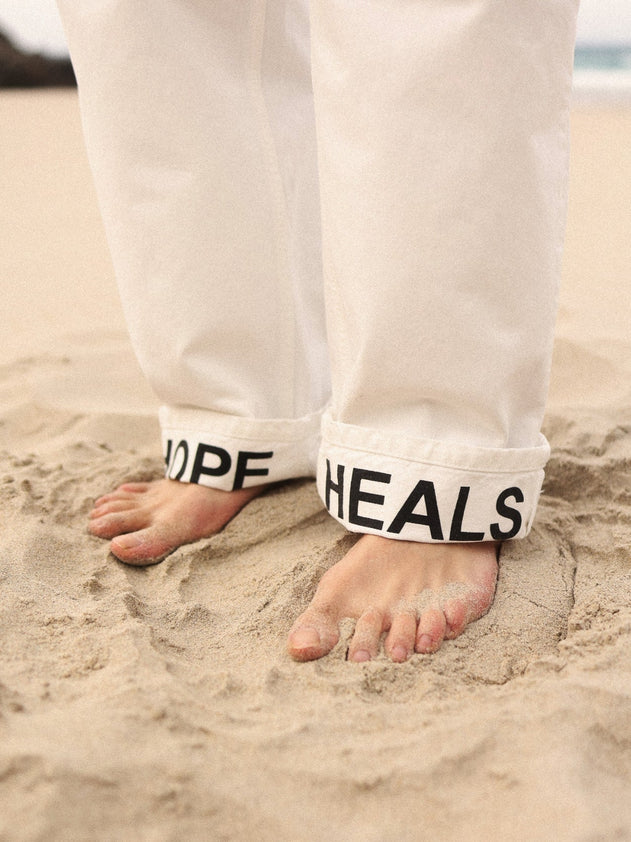Hope Heals Pleated Trousers White