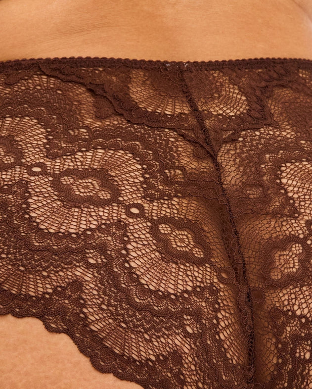 Lace Highwaist Briefs Coffee
