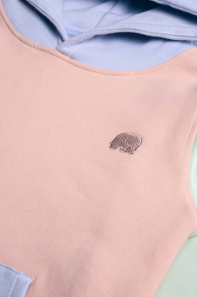 Kids' Color Block Hoodie Pale Pink