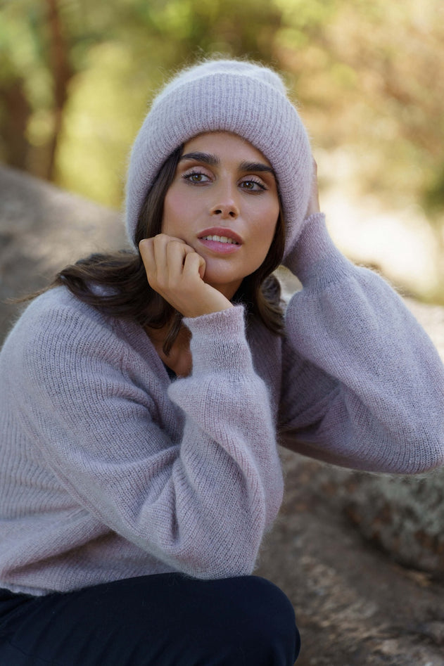 Elsie Mohair Cardigan Harbor Mist