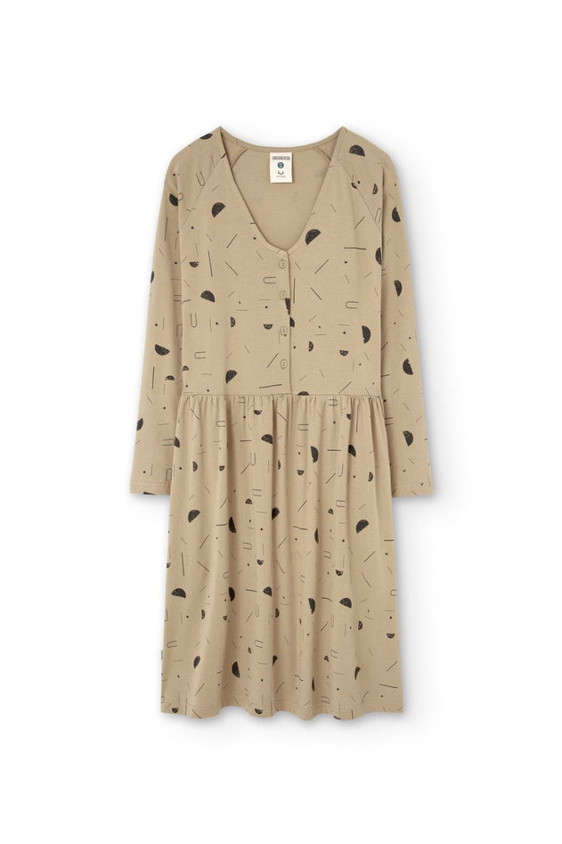 Giorgia Dress With Raglan Sleeves Beige Sidereal Rain