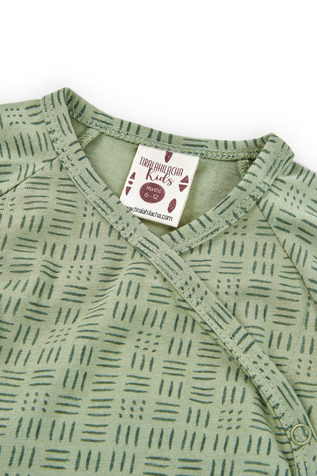 Baby's Haruka Kimono Bodysuit Wicker Green