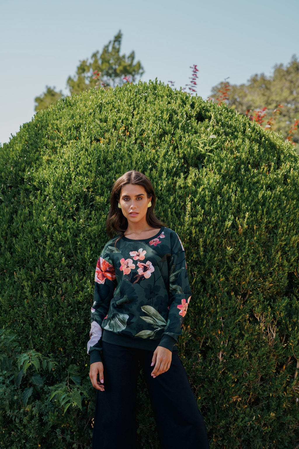 Casual Chic Print Shirt Olive Siesta