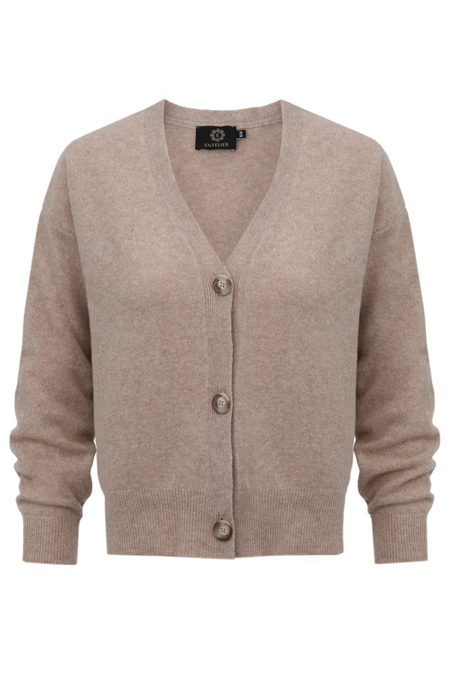 Cashmere Blend Cardigan Beige