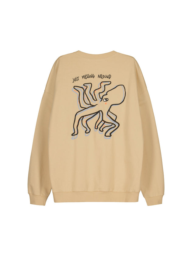 Messing Around Sweatshirt Beige