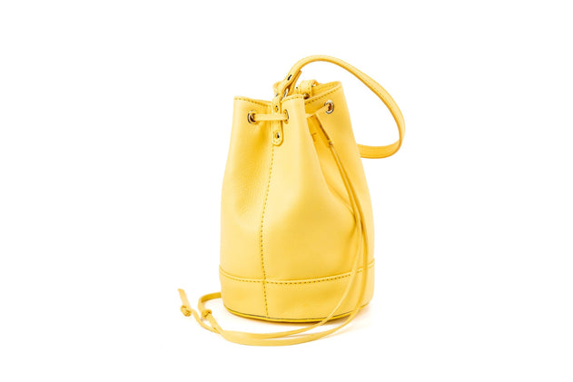 Leather Bucket Bag Chelsea Collection Yellow