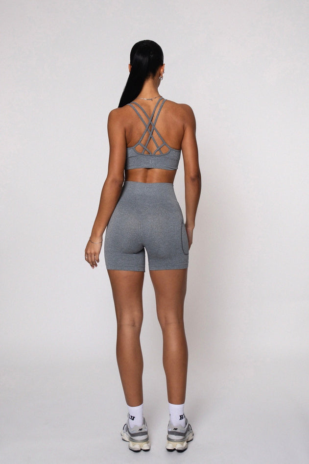 Ether Biker Shorts Heather Grey