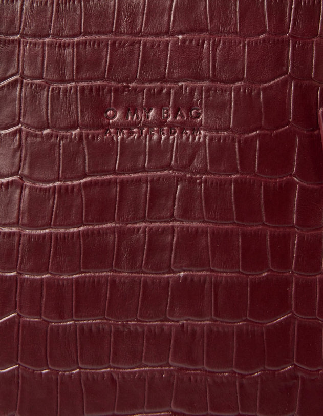 Blair Bag Dark Cherry Croco Print Leather