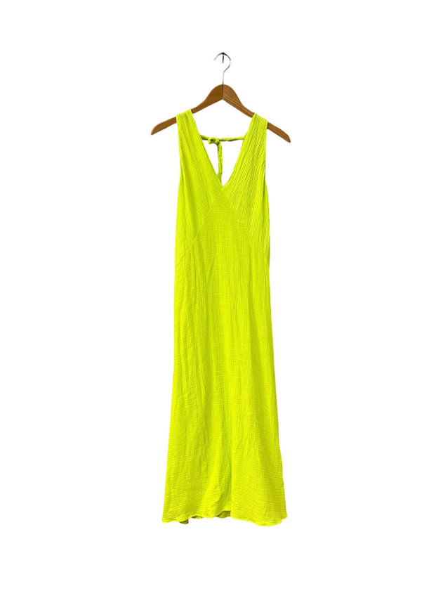 Coa Organic Cotton Muslin Dress Fluorescent Yellow