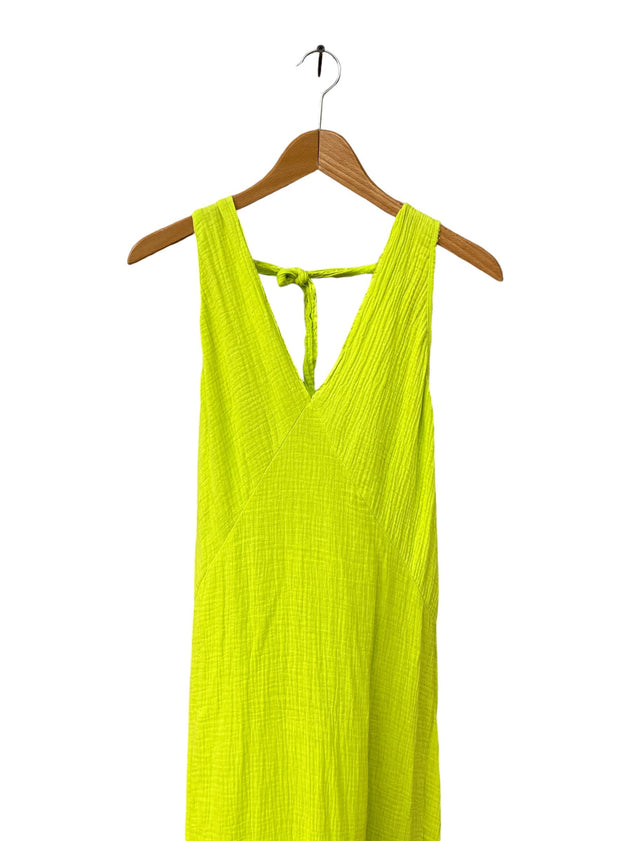 Coa Organic Cotton Muslin Dress Fluorescent Yellow