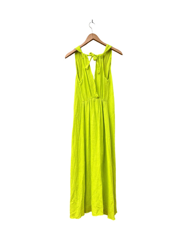 Coa Organic Cotton Muslin Dress Fluorescent Yellow