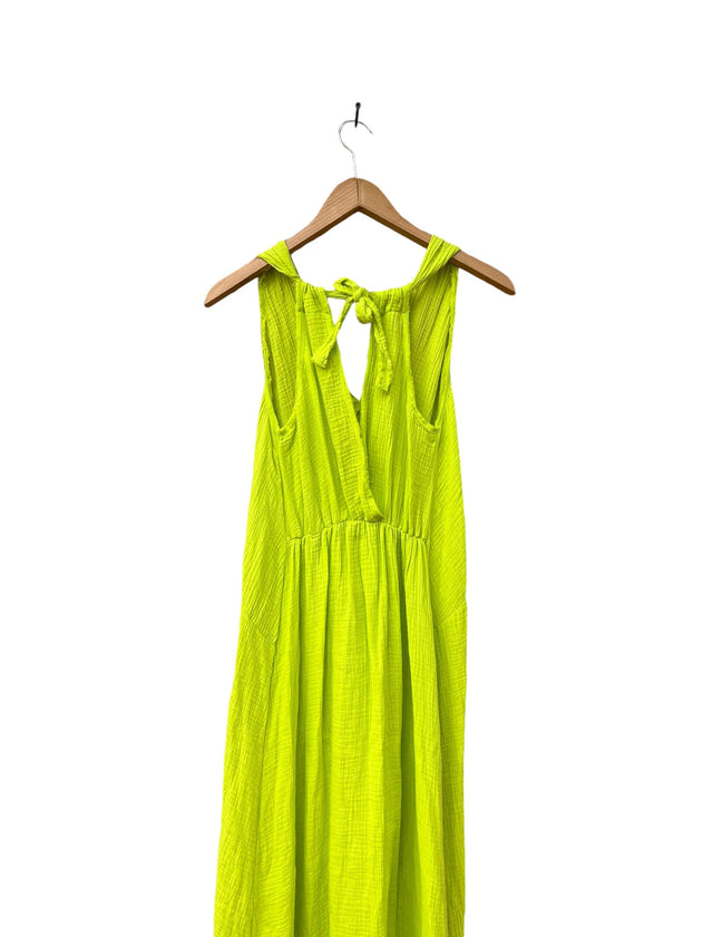 Coa Organic Cotton Muslin Dress Fluorescent Yellow