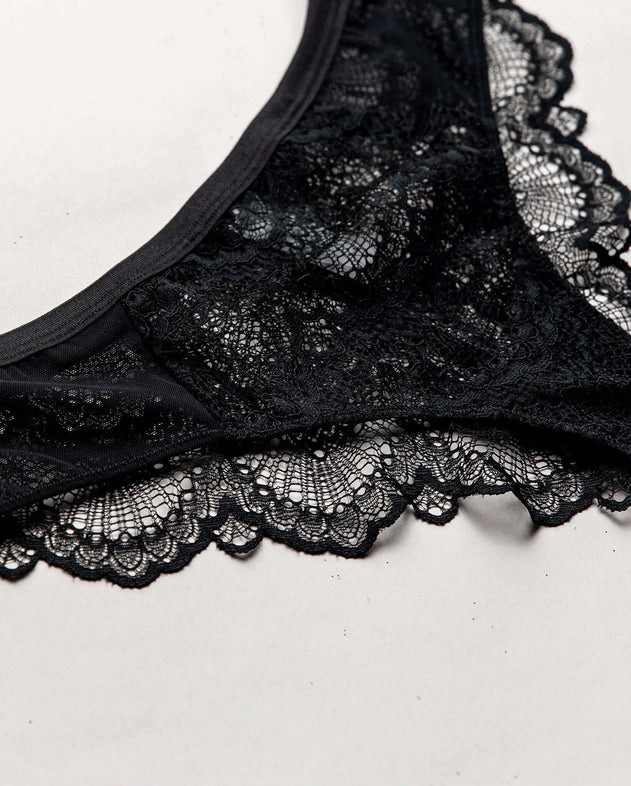 Lace Cheeky 3-Pack Black