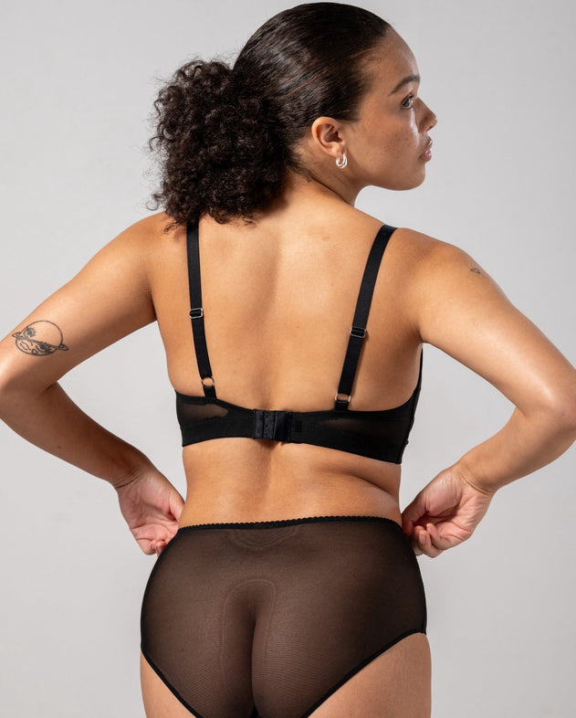 Mesh Support Bra Black