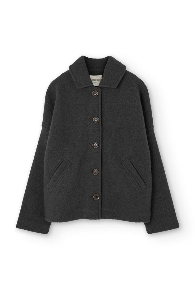 Merino Wool Short Coat in Grey