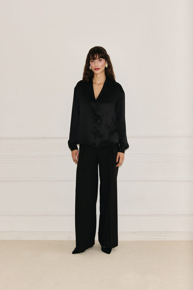 Rita Silk Shirt Black