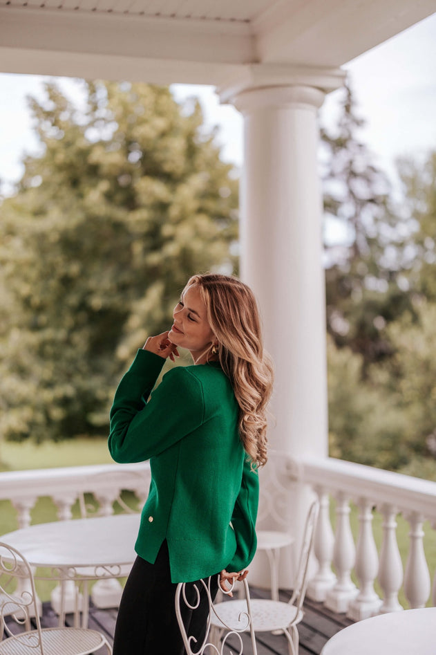 Kelly Merino Jumper Holly Green