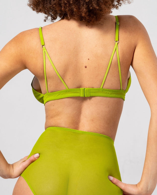 Mesh Triangle Bralette Matcha