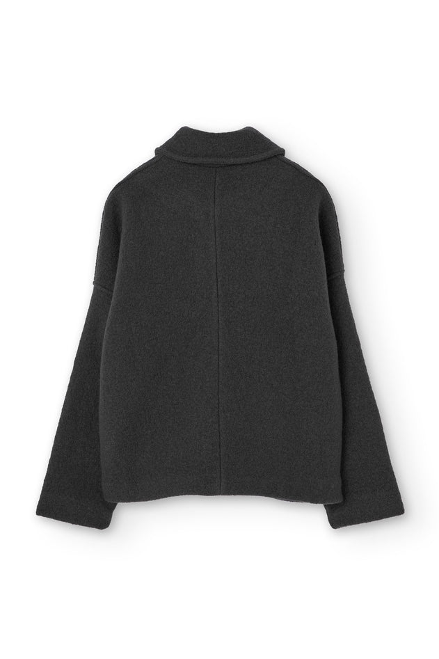 Merino Wool Short Coat in Grey