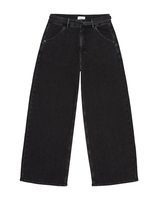 Blink Wide Cropped Jeans Black Denim