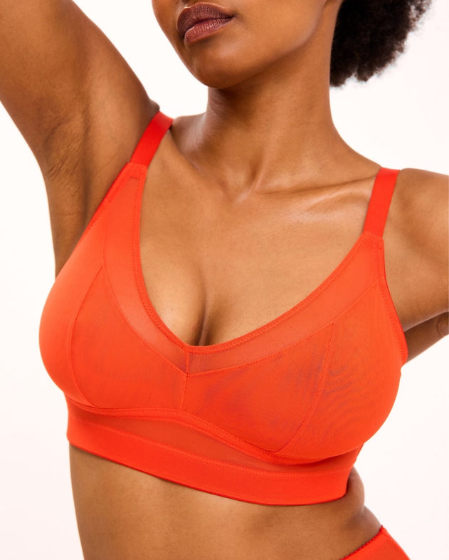 Mesh Support Bra Fiery Red