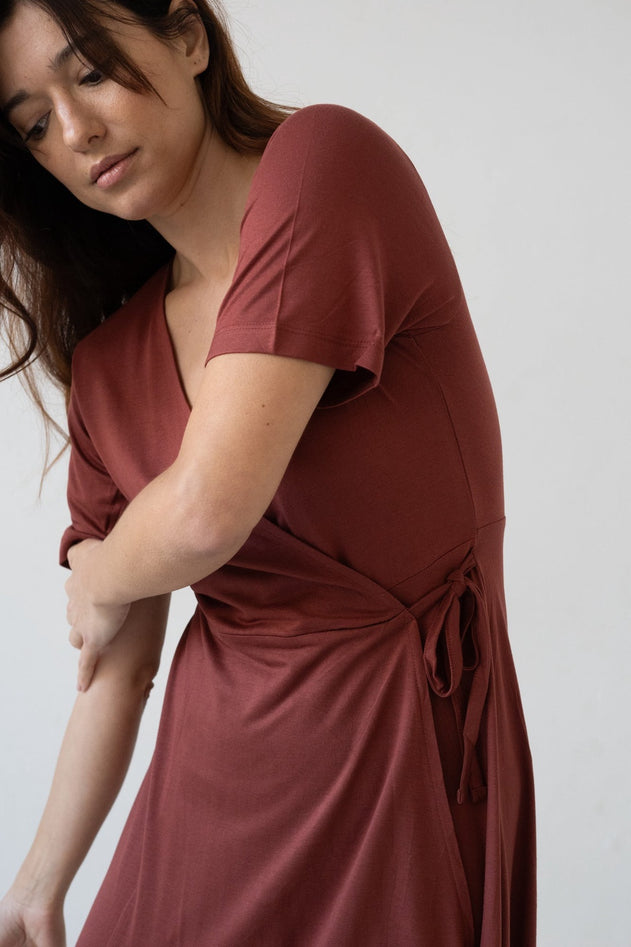 Helen TENCEL™ Wrap Dress in Red