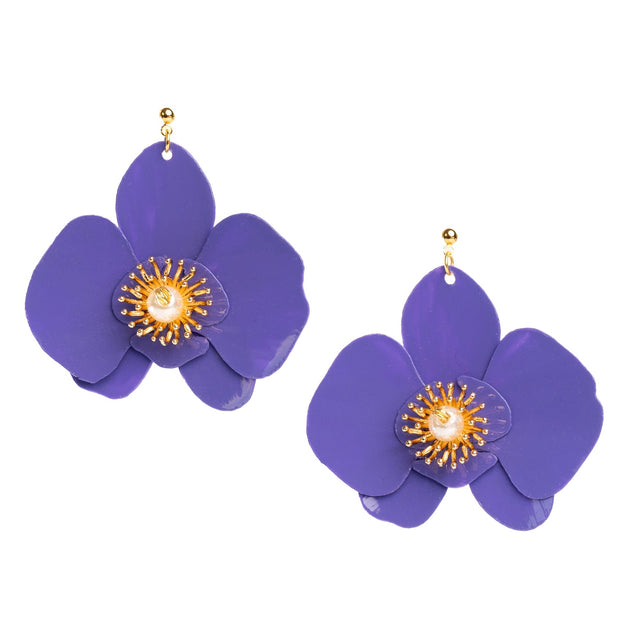 Butterfly Orchid Stud Earrings White
