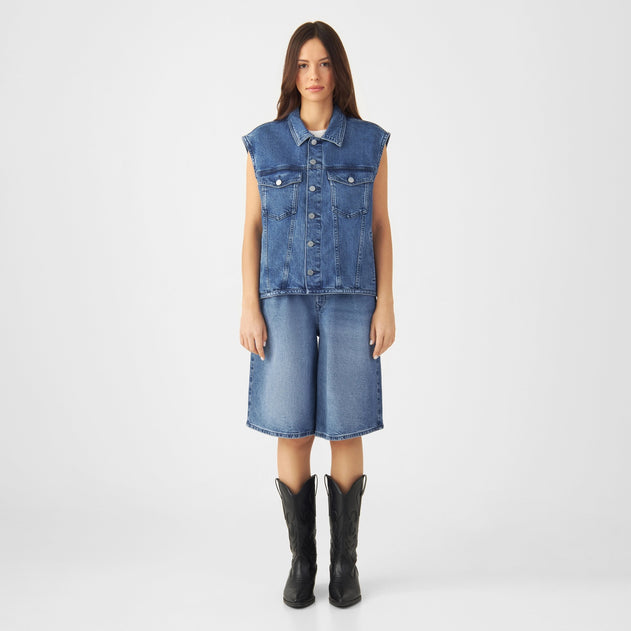 Lunar Minimal Stretch Biker Vest Medium Blue