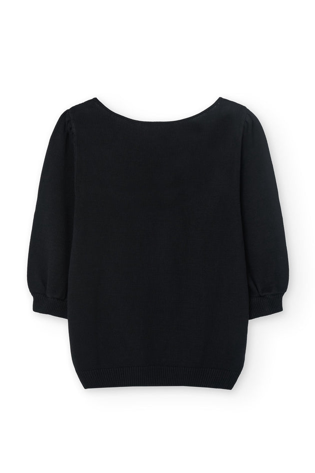Haya Knitted Tencel Top Black