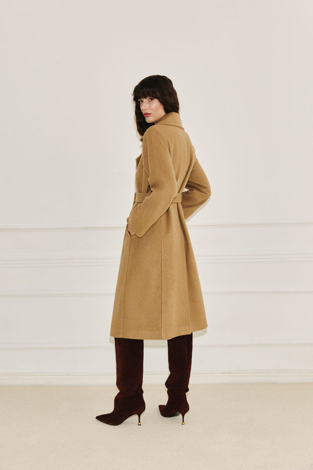 Classic cashmere coat camel