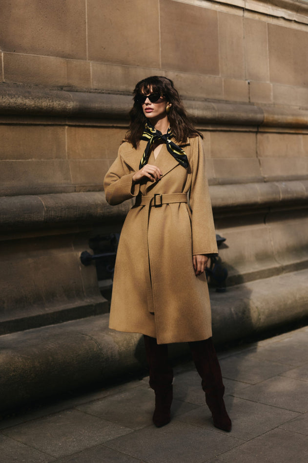 Classic cashmere coat camel