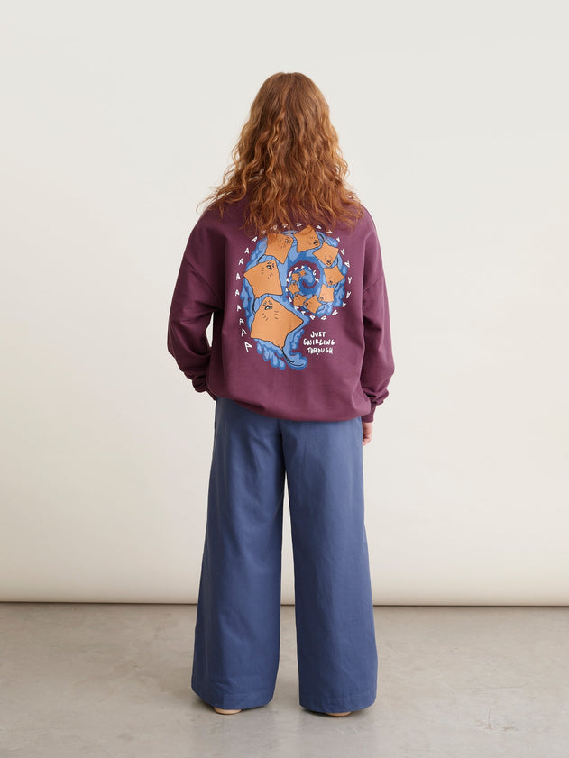 Swirling Sweatshirt Purple