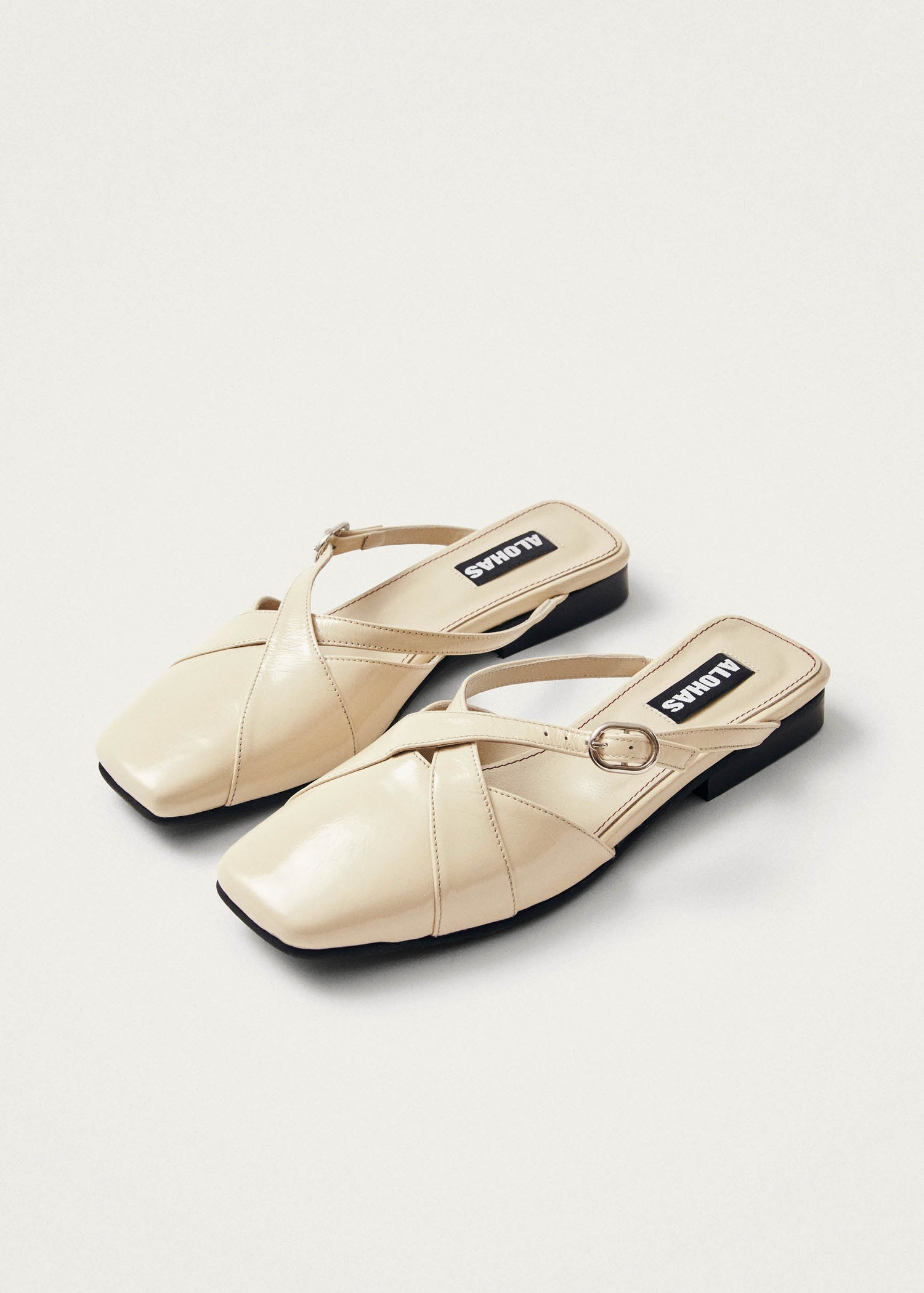Adria Onix Cream Leather Mules