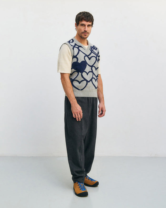 Affection Knitted Vest Warm Anthracite