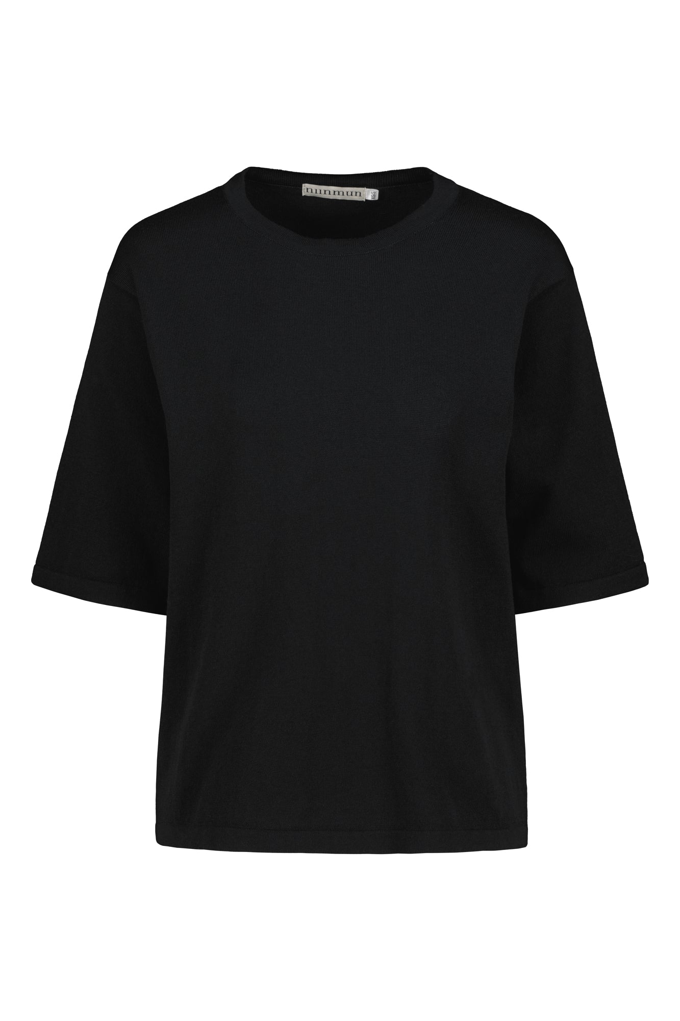 Airisto Knitted Cotton T-Shirt Raven Black