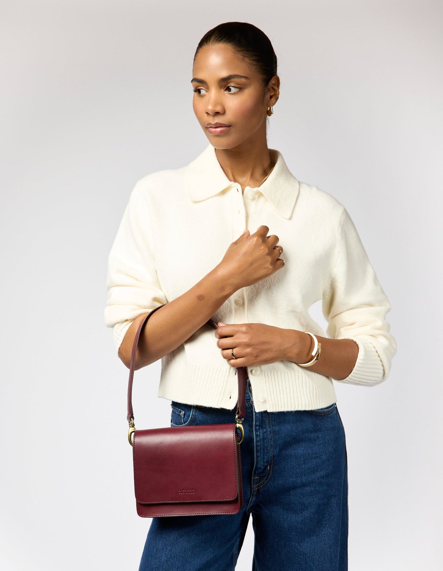 Audrey Mini Bag Classic Leather Dark Cherry