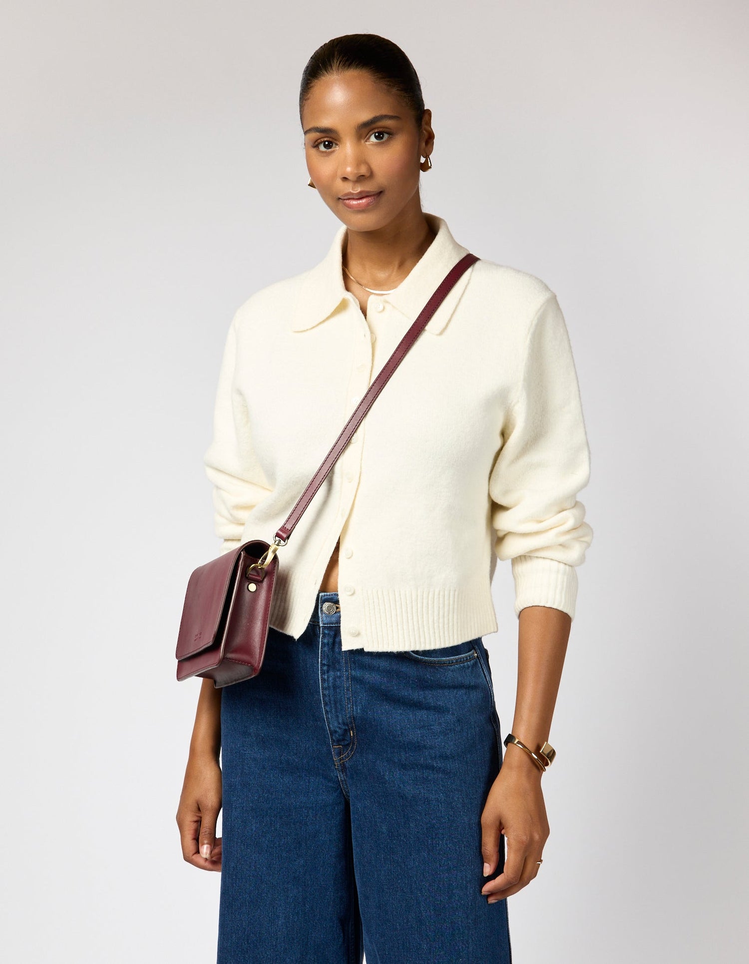Audrey Mini Bag Classic Leather Dark Cherry