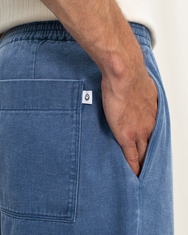 Wide Pants Washed Denim