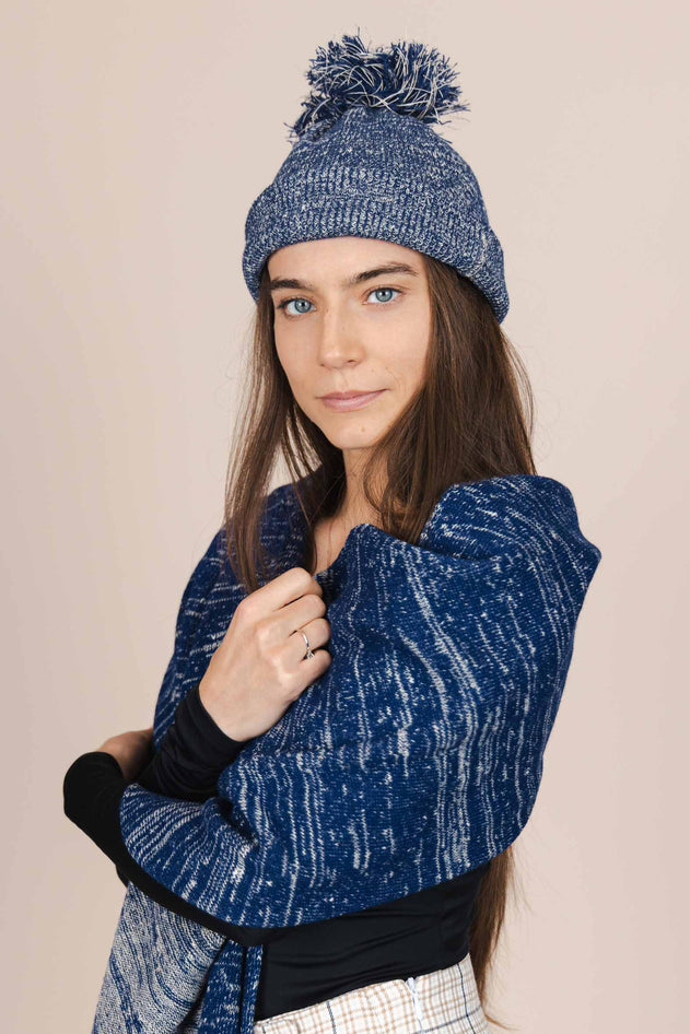 The Hemp Wool Bobble Beanie Blue