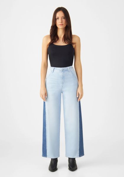 Blink Wide Cropped Jeans Two Tone