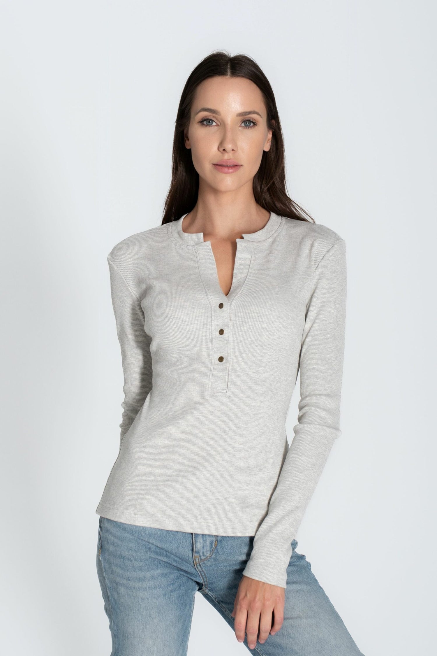 Snappy Longsleeve Top Grey Melange