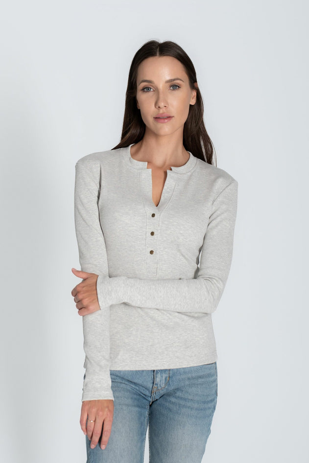 Snappy Longsleeve Top Grey Melange