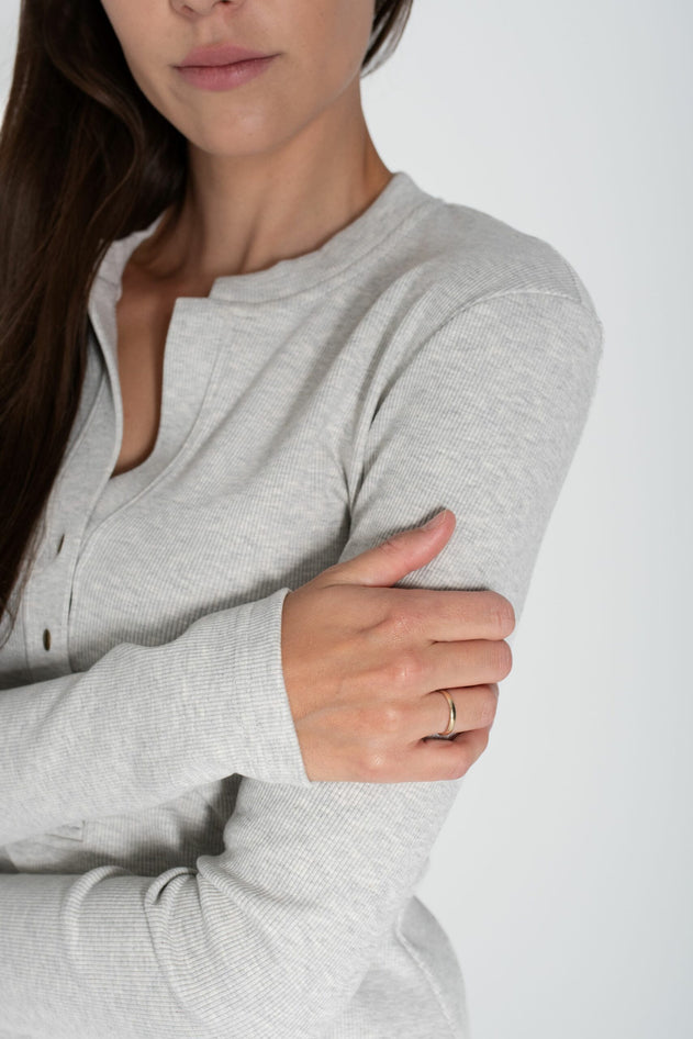 Snappy Longsleeve Top Grey Melange