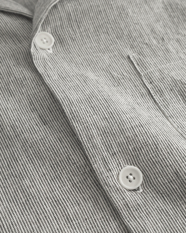 Bowling Shirt Grey Micro Stripe