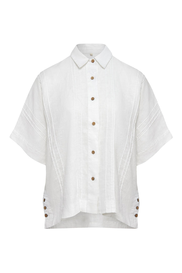 Kimono Linen Shirt White