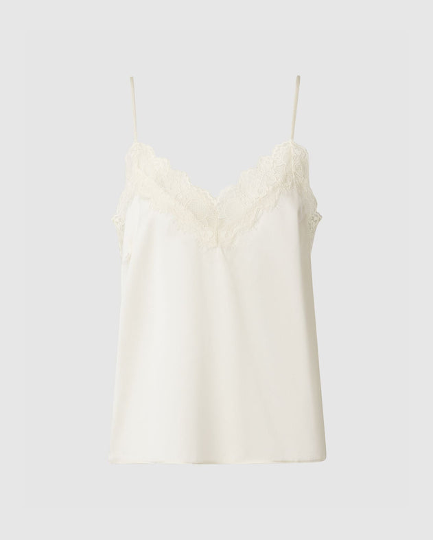 Silk Lace Camisole Cream White