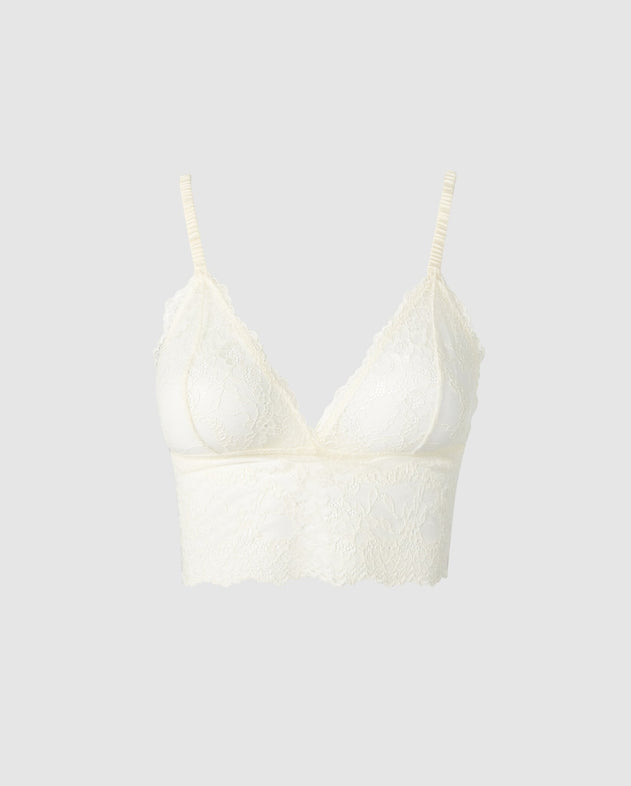 Lace Bralette Top Cream White