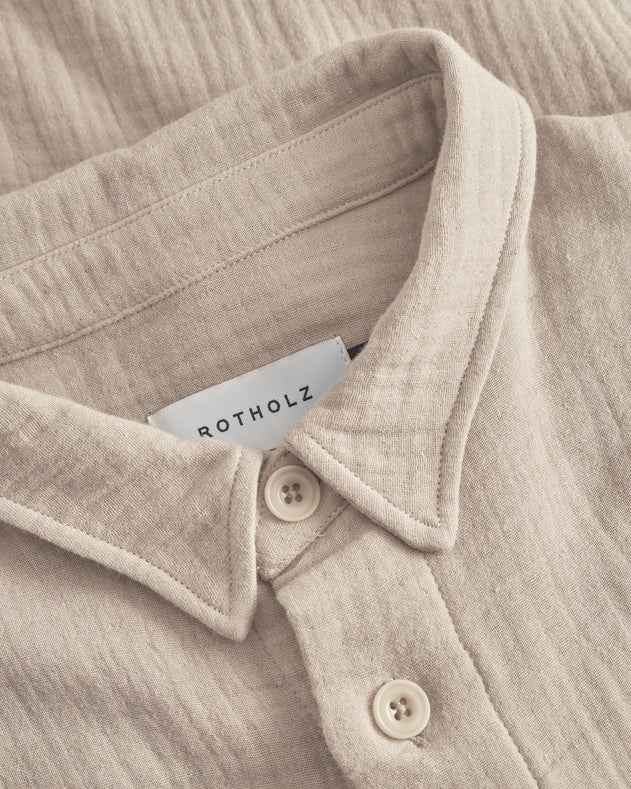 Casual Unisex Shirt Washed Sand